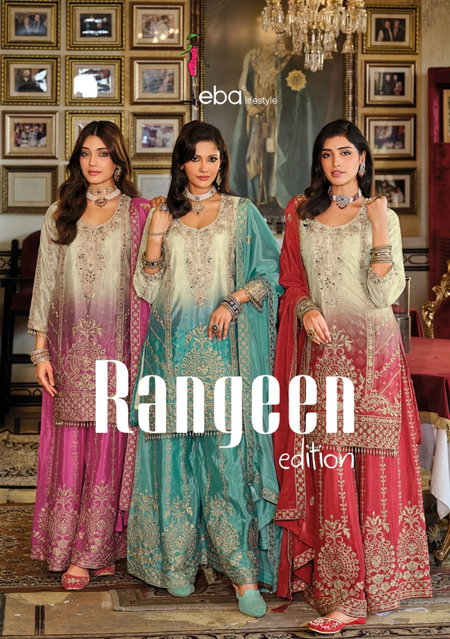 Rangeen Edition By Eba Chinon Printed Surat Readymade Suits Wholesale Market